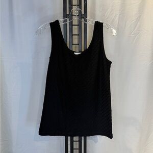 Christina Black Textured Sleeveless Top